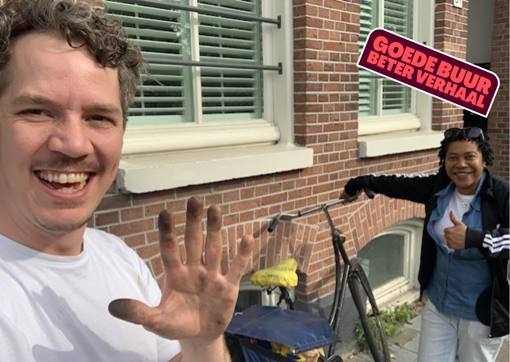 Goede buur vrijwilliger Stijn met buurvrouw